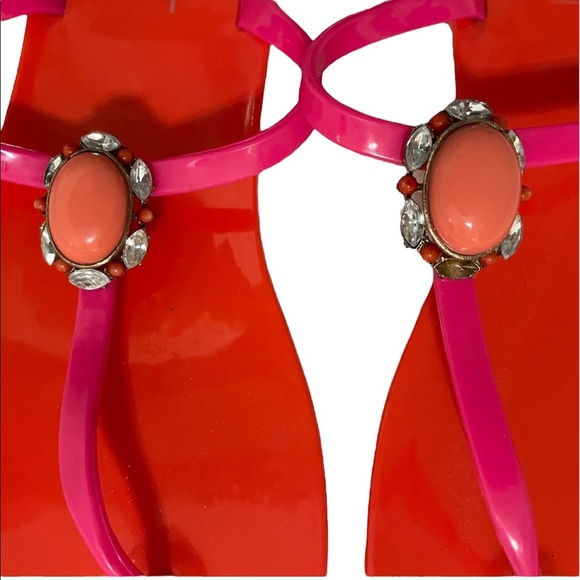 Ann Taylor Loft Women’s Orange & Pink Acrylic Sandals, 8 - Picture 3 of 4